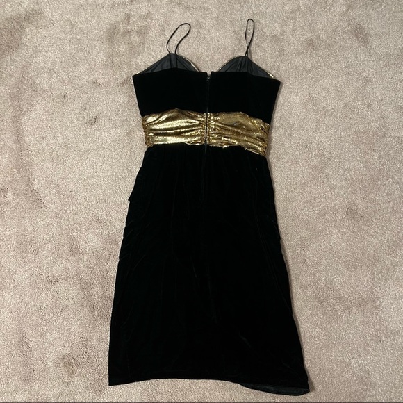 Vintage 80s Crushed Velvet Prom Party Dress by Darcy - Picture 2 of 9